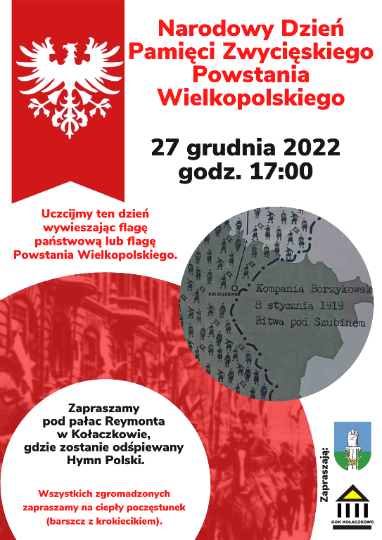Plakat na obchody 104. rocznicy Powstania Wielkopolskiego