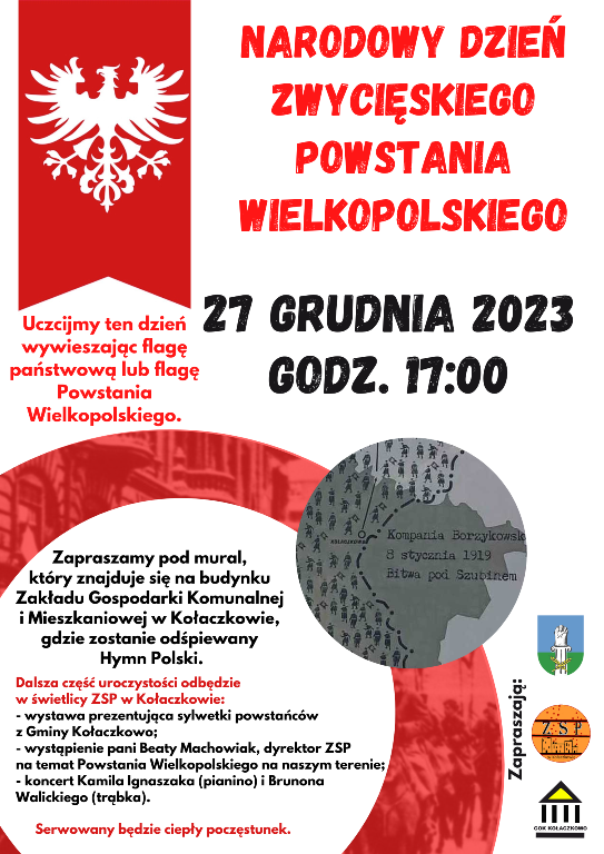Plakat 105. rocznica Powstania Wielkopolskiego
