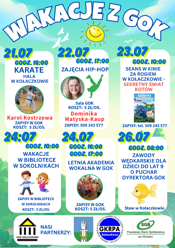 Czwarty tydzień wakacji z GOK Propozycje na czwarty tydzień wakacji