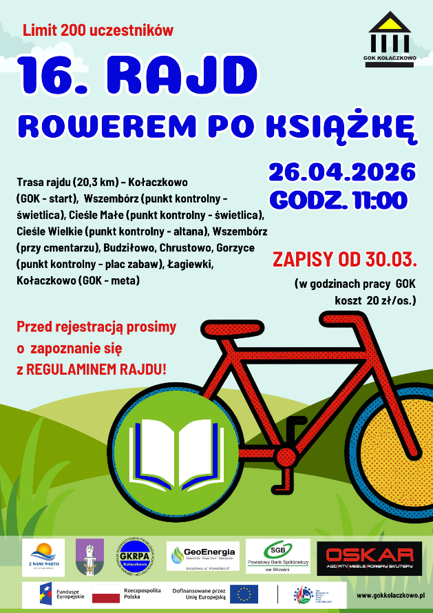 Plakat rajdu rowerowego 2026