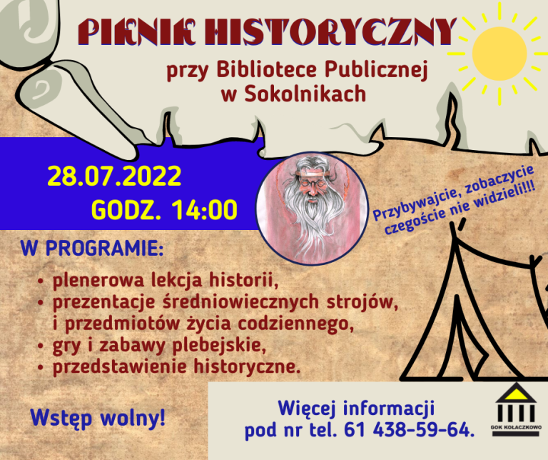 Ogłoszenie - piknik historyczny w Sokolnikach