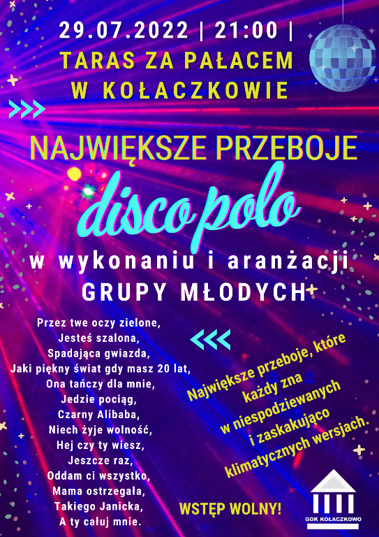 Plakat koncert disco polo